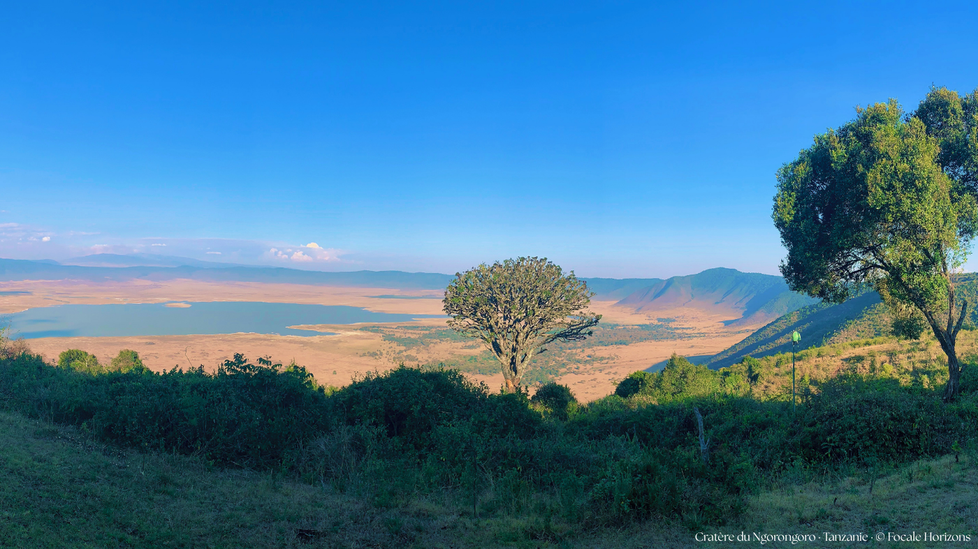 Vue sur le cratère du Ngorongoro au lever du soleil en Tanzanie cratere Ngorongoro tanzanie safari lever de soleil
