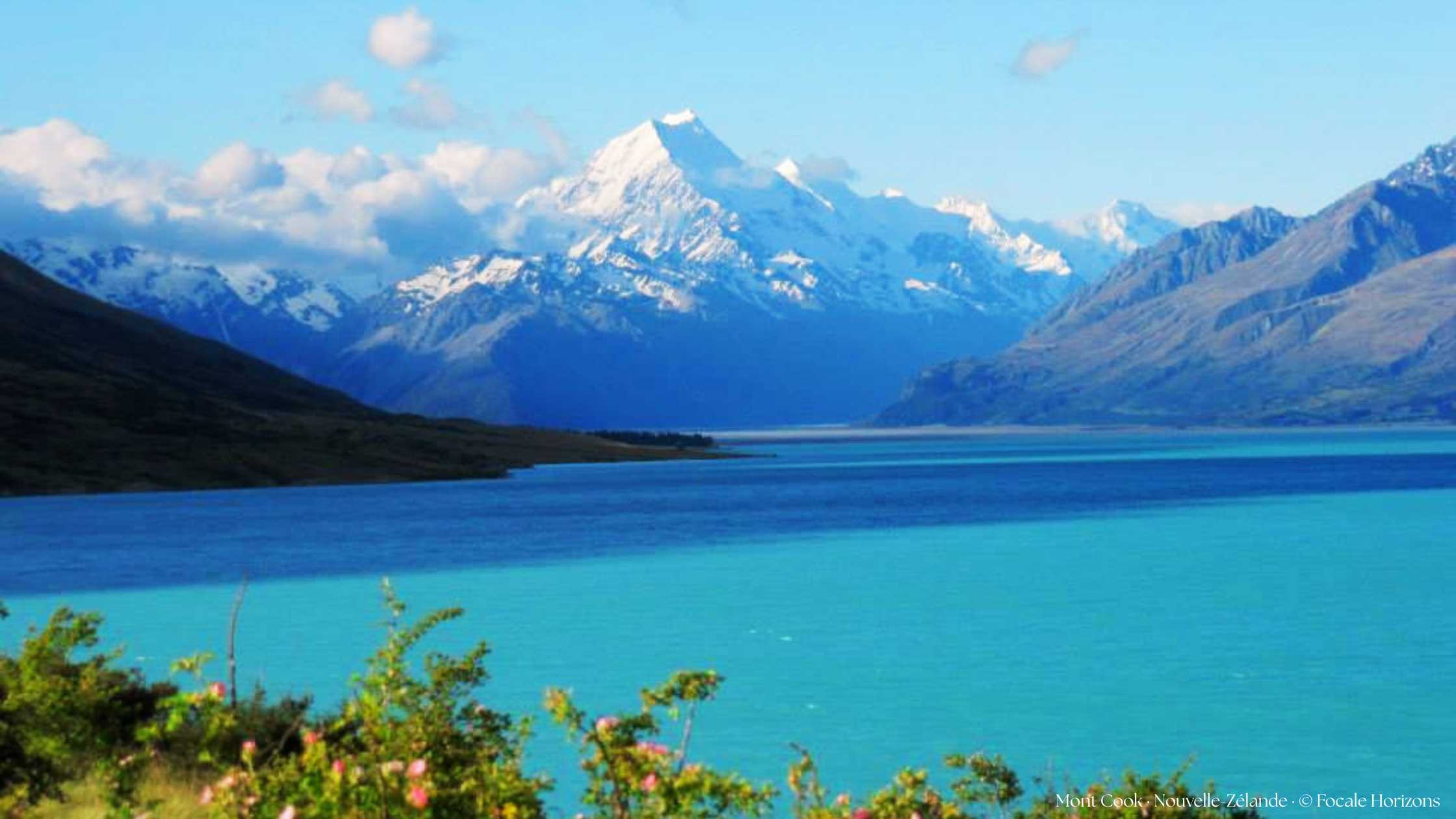 Vue dégagée sur le mont Cook en Nouvelle Zélande lac montagne mont cook Nouvelle Zélande